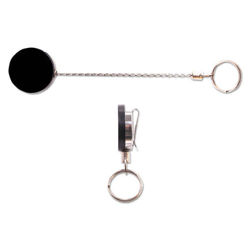 Advantus Heavy-duty Retractable Id Card Reel, 18 1-2" Extension, Black-chrome, 6-pack freeshipping - TVN Wholesale